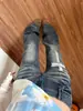 Jeans Americano Retro Cross Rasgado Micro-Flare Feminino Outono Novo Estilo Hot Girl Emagrecedor Calça Flare Rasgada