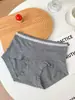 2888 Roupa Íntima Feminina Macia Suave Francesa Cintura Média Calcinha Doce para Meninas Xadrez Algodão Puro Antibacteriana Novo Estilo 2025