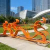 Procesos de Fábrica de Origen y Personaliza Galería Fortaleza Espiritual Pequeños Adornos de Paisaje Exterior Grandes Esculturas de Acero Inoxidable