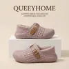 Pantuflas de Algodón para Mujer 2026 Invierno Nuevas para Interiores Impermeables de Talón Cerrado Suela Gruesa Antideslizante Cálidas para el Hogar Felpa Cómodas Pantuflas de Algodón