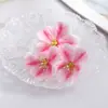 Película de Impresión 3D de Flor Artificial Z Cabeza de Flor de Cerezo de Tres Puntas con Textura Realista Accesorios para el Cabello DIY Accesorios de Decoración para Arreglos Florales de Boda
