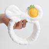 Diadema con lazo de fresa y fruta estilo japonés y coreano para niñas, banda para el cabello deportiva para yoga, banda para el cabello especial de color sólido transfronterizo