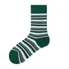 Nuevos Calcetines Rayados Miu Estilo Europeo, Calcetines de Media Pantorrilla Color Block Modernos Casual Adelgazantes y Rejuvenecedores, Calcetines de Algodón Holgados para Mujer