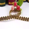 Cortina de encaje curva pequeña de color europeo y americano con encaje dorado y plateado financiero, accesorios de ropa, encaje dorado ondulado