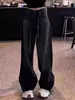 Jeans de Pierna Ancha Negros Estilo Americano con Perforaciones Calientes para Mujer Nueva Colección Primavera y Verano Tallas Grandes Chica Gordita Moda Pantalones de Plátano