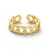 Anillo para Mujer con Montura de Latón Galvanizado Transfronterizo, Anillo Abierto Ovalado para Mujer, Anillo Geométrico Hueco Personalizado, Venta Directa del Fabricante