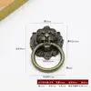 Manija de Cabeza de León Antigua de Aleación Estilo Europeo, Anillo Tirador Clásico Vintage para Puerta de Mueble, Manija Retro de un Solo Agujero