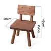 Banqueta pequena de madeira maciça, adequada para uso doméstico na sala de estar, banqueta redonda, cadeira infantil com encosto, design fofo e criativo, ideal como banqueta para trocar de sapatos, banqueta simples e baixa