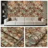 Papel Tapiz de Pared de Fondo para el Hogar Bohemio con Patrón Retro Pegatina de Pared Autoadhesiva Pegatina Impermeable a Prueba de Humedad Papel Tapiz de Decoración para Renovación