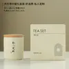 Bote de cerámica color crema para té, tarro de almacenamiento de té portátil hecho a medida, bote de té sellado