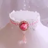 Menina Doce Menina Renda Princesa Lolita Colar de Pérolas Corrente de Pescoço Gargantilha de Pérola Corrente da Clavícula