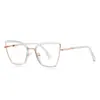 Gafas originales anti-luz azul 3157 doradas TR armazón óptico de alta calidad talento pasarela con espejo liso liso para mujer
