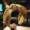 Diadema de Tela con Nudo Medio Estilo Coreano Nuevo Lazo Simple Diadema para Adulto Pinza para el Cabello Cruzada Prensada Accesorios para el Cabello para Mujeres