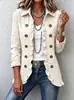 Chaqueta corta multicolor y multitalle 2026 transfronteriza europea y americana exclusiva con dobladillo festoneado, solapa y diseño de doble botonadura