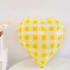 Globo de Corazón a Cuadros Azul y Blanco de 18 pulgadas, Fresco y Sencillo, Celebridad de Internet, Sesión de Fotos, Cumpleaños, Globo de Película de Aluminio, Arreglo para Fiesta de Cumpleaños