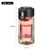Taza Portátil de Vidrio de Borosilicato con Anillo para Llevar, de Doble Capa, Engrosada, Antiescaldado, Taza de Té Aislada, Vaso de Agua para Oficina Resistente a Altas Temperaturas