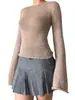 2024 Europeo y Americano Amazon AliExpress Cómodo Cuello Redondo Lana Cuerno Manga Larga