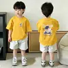 Camiseta de Verano de Manga Corta para Niños 2026 Nuevo Estilo Veraniego para Niños Top de Algodón de Media Manga Camiseta Delgada Elegante