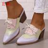 Juti En Stock 2025 Nuevos Zapatos de Mujer para Primavera y Otoño Wish Sitio Independiente de Amazon Zapatos Planos de Mujer con Tacón Grueso y Punta