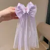 Pasador de Malla Extra Grande con Lazo para el Cabello, Pin de Tulle de Hada para la Parte Trasera de la Cabeza, Accesorio de Corona de Princesa de Alta Gama para Niñas