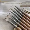Conjunto de canetas para nail art em madeira de nogueira, mesmo modelo do Diretor Hua, ferramentas especializadas para pintura de nail art, construção, desenho de linhas e unhas de fototerapia