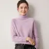 Suéter de cachemira para mujer 100% cachemira pura de cabra otoño 2026 raglán cuello alto tejido ajuste ceñido cálido suéter básico