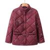 Ropa de invierno, abrigo grueso con forro polar y acolchado de algodón para personas de mediana edad y mayores, abrigo cálido de moda para mamás, chaqueta corta acolchada de algodón con cuello alto suelto para abuelas