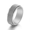 Suministro transfronterizo acero de titanio personalidad anillo giratorio tejido de malla para hombre joyería estilo rojo neto anillo para aliviar el estrés