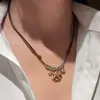 Collar de Cuerda Trenzada de Caballo Vintage para Mujer, Cadena Larga de Lujo Ligero de Alta Gama, Cadena para Suéteres Otoño/Invierno, Accesorio Colgante