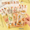 Set de cuatro reglas de dibujos animados para niños, regla triangular de aspecto atractivo, transportador y set de reglas, papelería para estudiantes de primaria