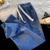 Jeans Azules Hombre Rectos Sueltos Pierna Ancha Casual Pantalones Largos Primavera Otoño Marca de Moda Talla Grande Estilo Coreano Trendy Pantalones de Papá