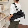 Bolsa Tote de Nylon Simples Super Popular Moda Estilo Preguiçoso Design de Cordão Versátil para o Dia a Dia Bolsa de Ombro Único