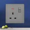 Tomada de Parede Cinza Versão Hong Kong e Austrália Tomada Estilo Britânico 13A com Painel de Interruptores de Carregamento Tipo-C+USB para Exportação
