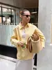 Camisa de manga larga con cuello en V y hombros descubiertos estilo francés, entallada a la cintura, para mujer, nuevo top elegante de primavera y otoño para ir al trabajo