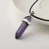 Collar Colgante Columna Hexagonal de Cristal Natural Piedra de los Deseos, Más Vendido Transfronterizo para Hombres y Mujeres, Joyería de Regalo de Cumpleaños, Cadena para Suéter