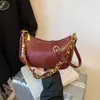 Bolso cruzado de cadena marrón vintage para mujer, nuevo modelo 2026, bolso de hombro de nicho de lujo ligero, exquisito de alta gama