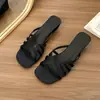 Zapatos de gamuza para exteriores con punta cuadrada estilo retro francés de una sola tira sandalias de tacón grueso de verano chanclas sandalias de tacón de cuña mujer 2026 nuevo con