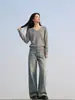 Suéter de Tricô Gola V 30% Lã Cashmere para Mulheres, Outono e Inverno, Macio e Amigo da Pele, Estilo Elegante para o Dia a Dia, Roupa de Baixo para Outono e Inverno