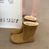 Botas de Neve para Mulheres 2025 Novo Inverno Veludo Acolchoado Quente Sapatos de Algodão Sapatos Femininos Pelo Integrado Birkenstock Botas Curtas