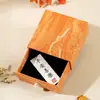 Caja de Joyería Tipo Cajón Estilo Canal Asa de Perla Textura Estéreo Pendientes Collar Anillo Caja Deslizante Caja de Joyería