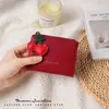 Pingente de Cereja~Estilo Miu Carteira Xiaohongshu Versão Coreana Carteira Feminina com Múltiplos Porta-Cartões e Grande Capacidade em Estoque Carteira
