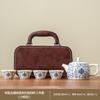 Conjunto de Chá Kung Fu para Exterior Conjunto de Chá Estilo Chinês Paisagem a Tinta Porcelana Branca Dehua Conjunto de Chá de Viagem Conjunto de Bule Xishi Personalizado