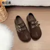 Zapatos Birkenstock de Cuero Genuino con Dedos Divididos de Cobertura Total para Mujer Zapatos Individuales 2026 Otoño Nuevo Estilo Mocasines Cómodos de Suela Gruesa