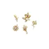 Chapado en Oro de 14K Electroplateado Zircón Pequeña Margarita Tulipán Rosa Flor Colgante Pendientes Hechos a Mano Pulsera Colgante