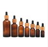 En Stock Frascos Goteros de Bambú de 15 ml, Frascos Dispensadores de Aceite Esencial Ámbar para Cuidado de la Piel de 30 ml, Frascos Vacíos Marrones de 20 ml