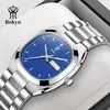 Relógio Feminino Quadrado de Luxo Leve Calendário Duplo Luminoso Pulseira de Aço Sólido À Prova D'água Relógio de Quartzo Relógio de Nicho de Alto Valor