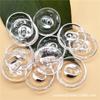Botones de Cristal Acrílico Redondos de Dos Agujeros con Borde Plateado al por Mayor para Abrigos Largos y Abrigos, Botones de Cristal Transparentes