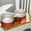 Taza de Jugo de Leche con Asa, Taza de Té de Vidrio de una Sola Capa con Asa, Vaso de Vidrio, Vaso de Agua, Vaso de Agua Transparente con Asa para Bebidas de Té Mini