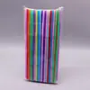 Punto al por mayor tubo de plástico desechable doble pajita para manualidades infantiles modelado color creativo codo hecho a mano bebida DIY
