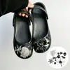 Accesorios para zapatos tipo ballet perforados DIY, accesorios de perlas y pedrería, hebillas de zapato desmontables de alta gama y decoraciones para la superficie del zapato
